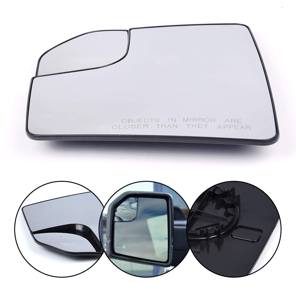 Left Driver Side View Mirror Glass Compatible With Ford F150 2015-2020 Pickup Truck Exterior Mirror