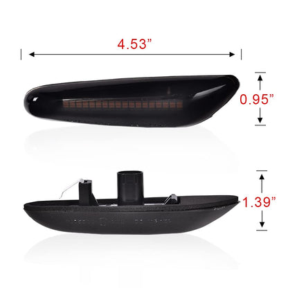 G-PLUS Front Side Marker Turn Signal Lights Assembly Driver & Passenger Side Chrome Bezel Marker Lamps Pair 63137165741 63137165742 63137253326 63133418445 Front Bumper Mounted Side Marker Light