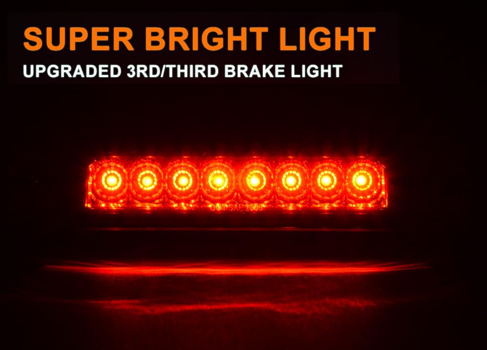 G-PLUS Rear LED 3rd Third Brake Light Compatible with Toyota Tacoma 1995-2017 High Mount Stop Light(Red Lens)