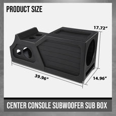 G-PLUS Center Console Subwoofer Box for Chevy GM Crew Cab 2007-2013 Black Side View