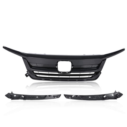 G-PLUS Front Bumper Grill W/Gloss Black Trim Compatible with Honda Pilot Upper Grille Assembly 2019 2020 2021 HO1210158, 71150TG7A50