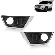 G-PLUS Bumper Fog Light Covers Bezel Compatible with Jeep Compass 2017-2019 Pair Side View