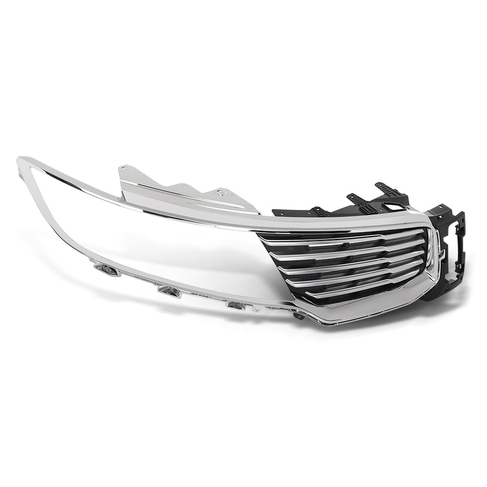 G-PLUS Front Right Bumper Grille Insert Chrome, Compatible with Lincoln MKX 2016-2018, Passenger Side, FA1Z8200AA, FO1200597 Black&Silver