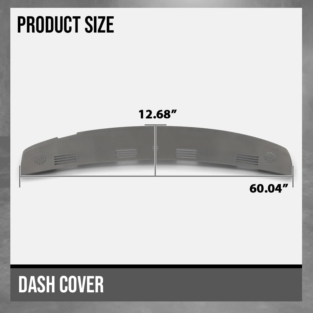 G-PLUS TPE Dash Defrost Vent Cover Cap Compatible with Dodge Ram 1500 2002-2005/ Fit Ram 2500 3500 2003-2005 Upper Dashboard Panel Grey