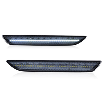 G-PLUS LED Rear Side Marker Lights Lamps With Bulbs Compatible with Ford Mustang 2015 2016 2017 2018 2019 2020 2021 2022 FR3Z-15A201-A, FR3Z-15A101-A, FR3Z15A201A, FR3Z15A101A Pair DARK Smoke