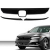 G-PLUS Front Lip Bumper Upper Grille Molding Trim + Eyelid Cover Compatible With Honda Accord 10th Gen Sedan 2018-2019 (Only Works With Regular Grill, Not For Optional Sport Style)