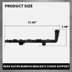 G-PLUS Rear Outer Bumper Brackets Pair for Dodge Journey 2014-2020 Black Close-up View