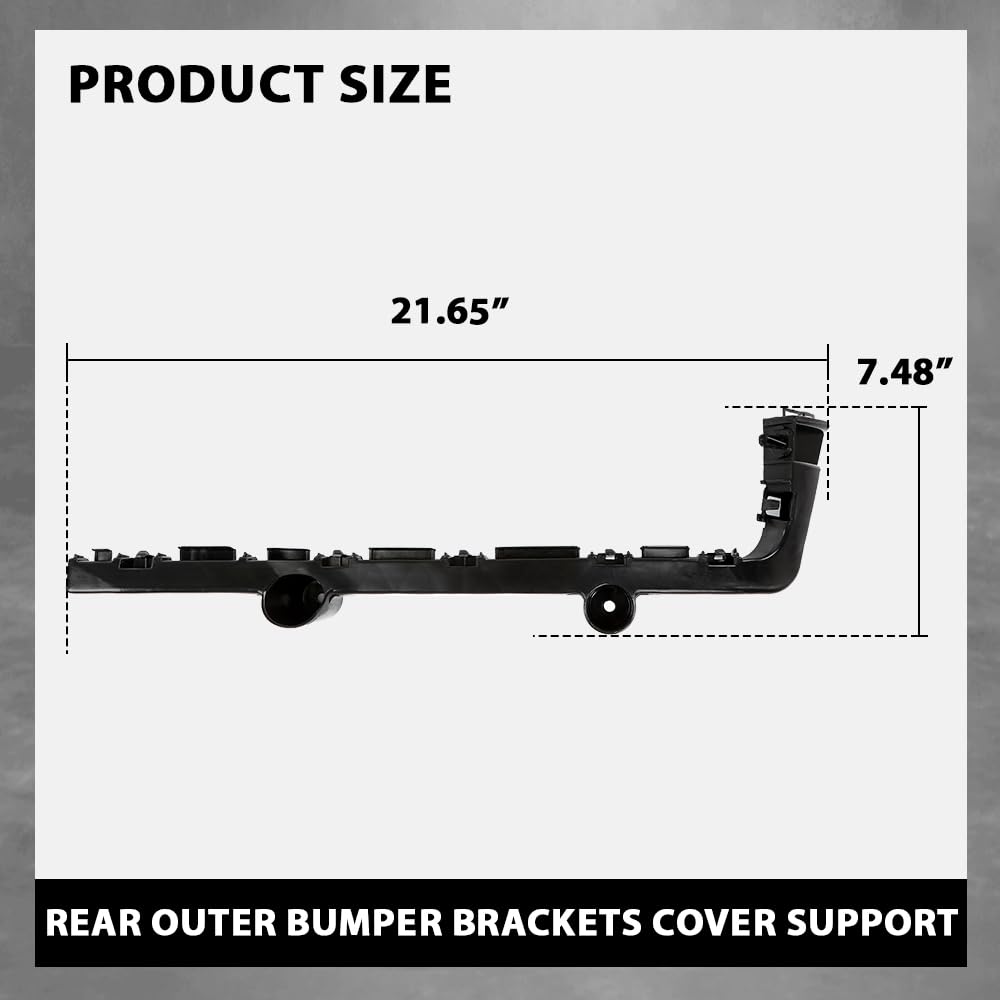 G-PLUS Rear Outer Bumper Brackets Support Compatible with Dodge Journey 2014-2020 Black 68190681AD,68190680AD