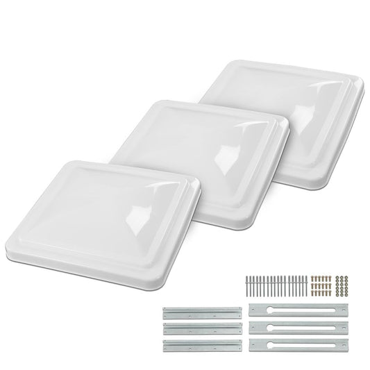 G-PLUS 3pcs 14" x 14" White Roof Vent Cover Compatible With Ventline RV Prior to 2008 and Elixir RV Starting 1994 - Camper Trailer