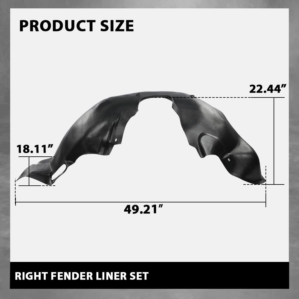 G-PLUS Fender Liner Front Right Compatible with Chevy Camaro 2014-2015 Black 1Pc 22829468, GM1249251