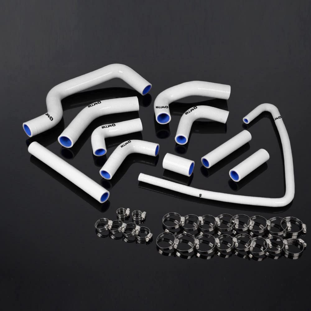 G-PLUS Silicone Radiator Tube Kit Compatible With 2001-2003 Ducati Monster S4 11Pcs White