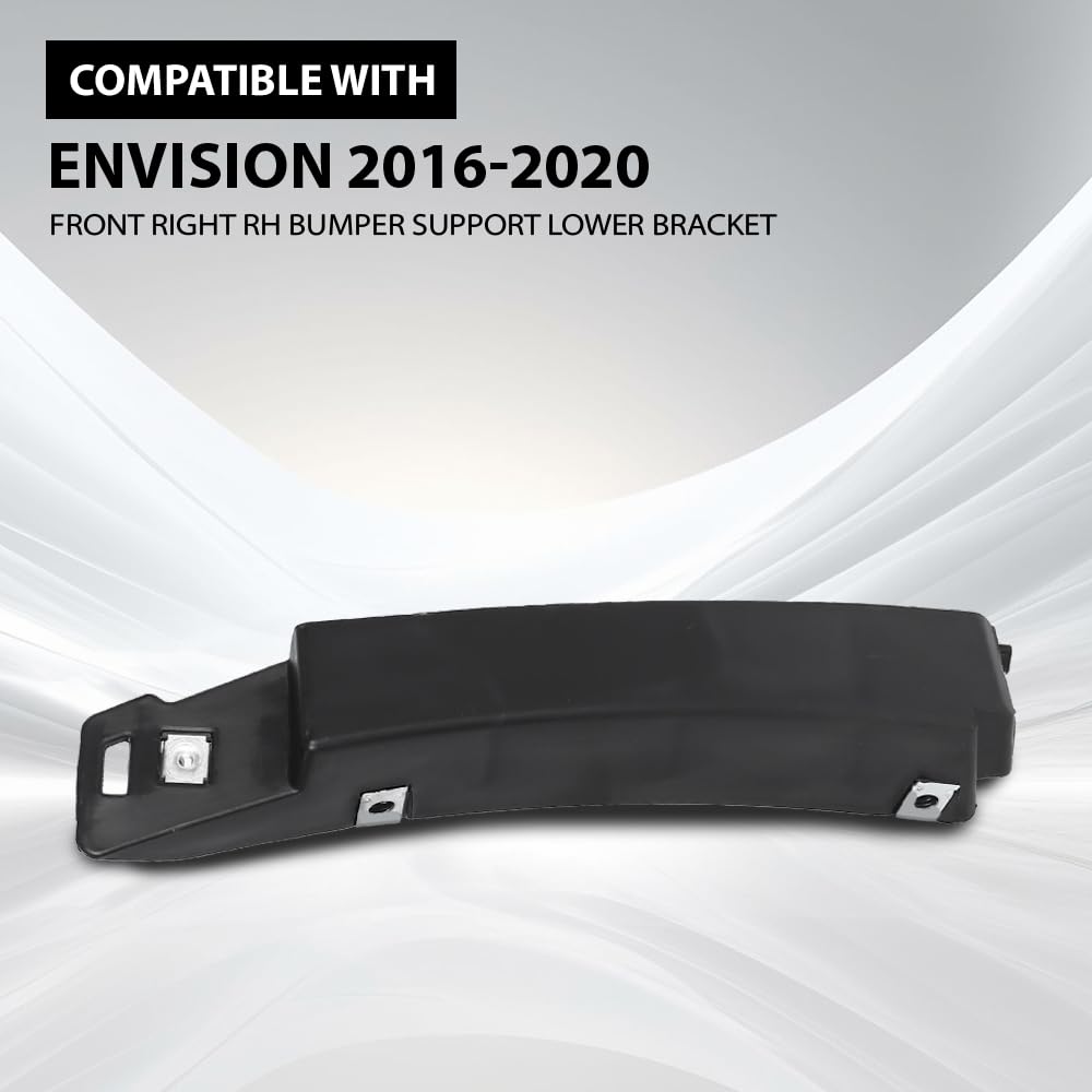 G-PLUS Front Right RH Bumper Cover Support Lower Bracket Compatible with Buick Envision 2016 2017 2018 2019 2020 22905949, GM1027101 Black