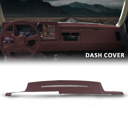 G-PLUS TPE Dash Cover Dashboard Panel Compatible with Chevy & GMC C1500 C2500 C3500 K1500 K2500 K3500 Suburban Yukon 1989-1994, Instrument Panel Cover Red