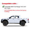 G-PLUS 6PCS Fender Flares Compatible with Ford Ranger T6 XL XLT 2011-2018 (2015-UP Model Must Remove The Factory Mudflaps) Wheel Opening Molding Arch Trim, Smooth Riveted Style