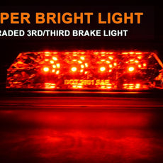 G-PLUS LED 3rd Brake Light for Jeep Cherokee 1997-2001 Chrome Housing Clear Lens Close-up View