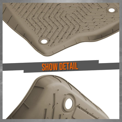 G-PLUS TPE Floor Mats Fit Dodge Ram 1500 1994-2001 1st Row Truck Accessories Cargo Liners All Weather Protection 2PCS Beige Alfombras para Carro