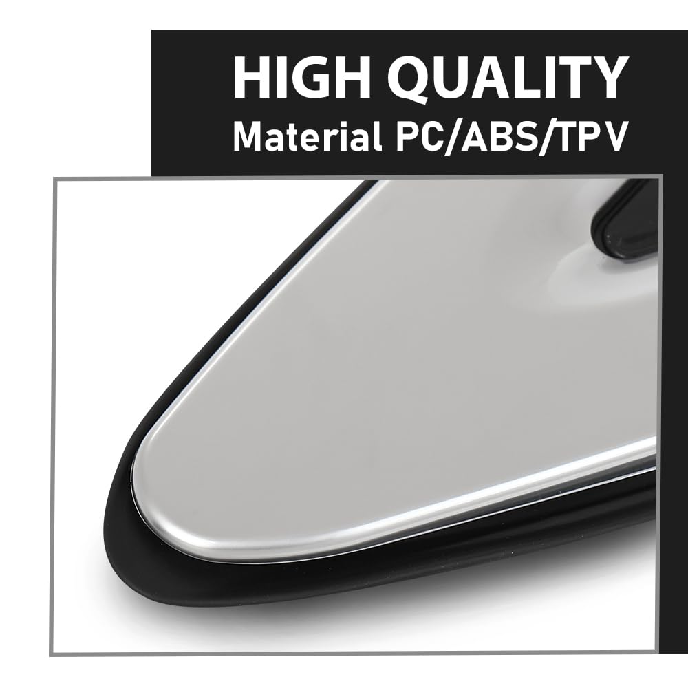 G-PLUS Front Right Side Fender Molding Trim Part Mirror Corner Triangle Trim View Mirror Flag Applique Panel Cover Compatible with Cadillac XTS 2013-2019 22955948 Chrome and Black