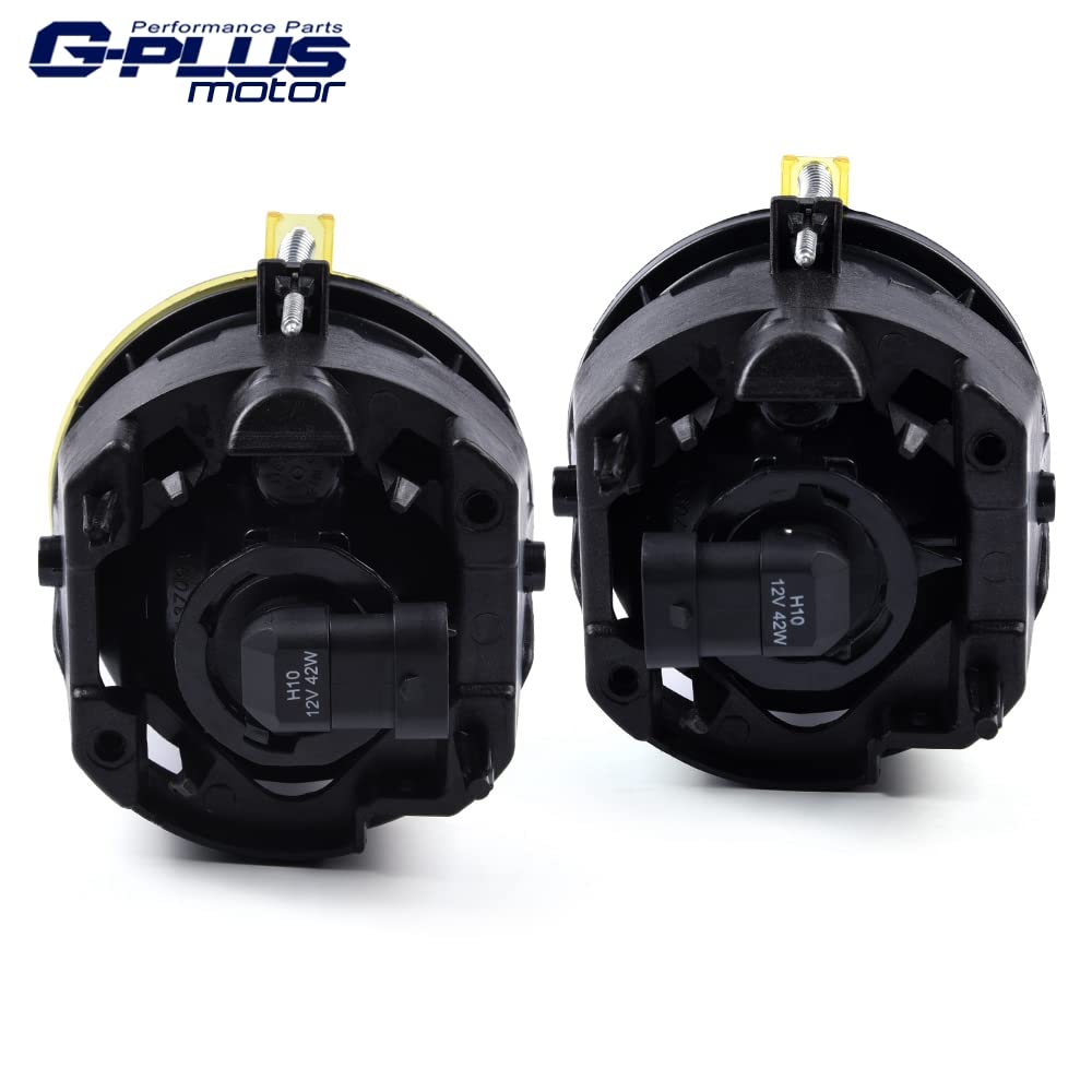 G-PLUS 2pcs Set Fog Light Bumper Lamps Compatible with Dodge Challenger Charger Nitro Avenger Caliber Yellow Lens (Bulbs are included)