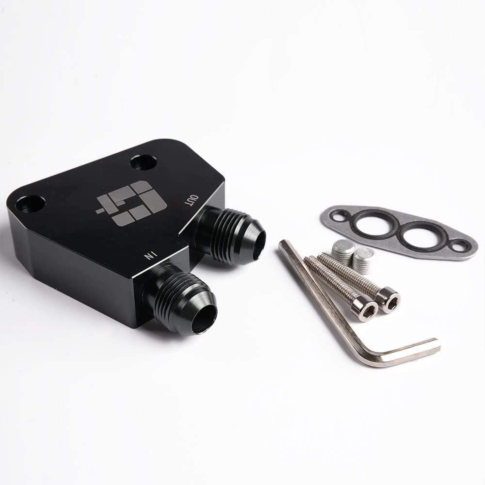 30 ROW AN10 Universal Engine Aluminum Transmission Oil Cooler Kit With Thermostat 80 Deg Adapter Silver