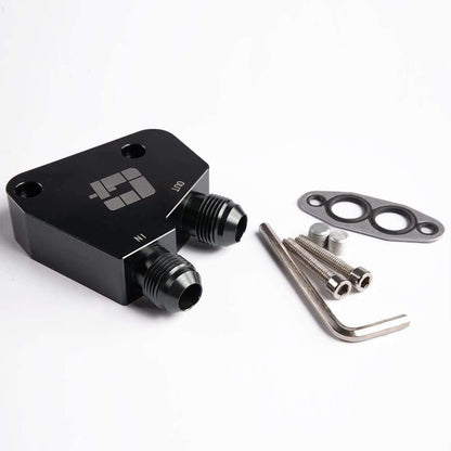 30 ROW AN10 Universal Engine Aluminum Transmission Oil Cooler Kit With Thermostat 80 Deg Adapter Silver