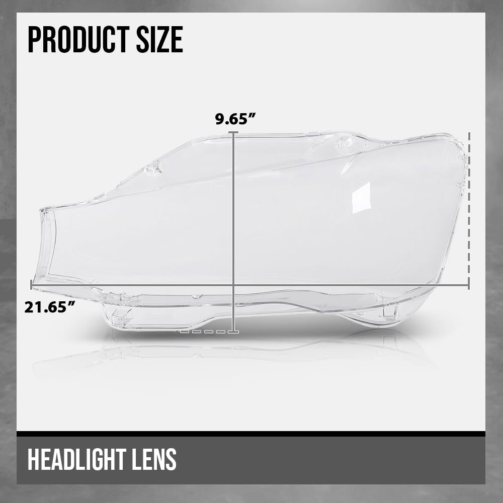 G-PLUS Headlight Lens Cover Compatible with BMW X3 F25 2014-2017 Left Side Front Headlamp Lens Cover Clear