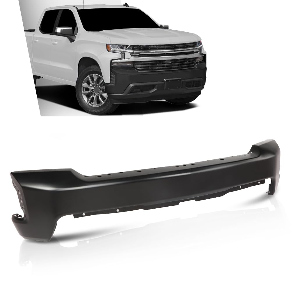 G-PLUS Primered Steel Front Bumper Face Bar Compatible with Chevy Silverado 1500 2019-2022,Fit Models Without Park Assist Only,Fit 2022 Limited (LTD) Old Style Models Only