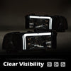 G-PLUS LED Headlights Assembly Fit 1994-2001 Dodge Ram 1500/Fit 1994-2002 Dodge Ram 2500 3500 (Not for Ram Sport),Headlamps w/o Bulbs Smoky Lens Chrome Housing Clear Reflector