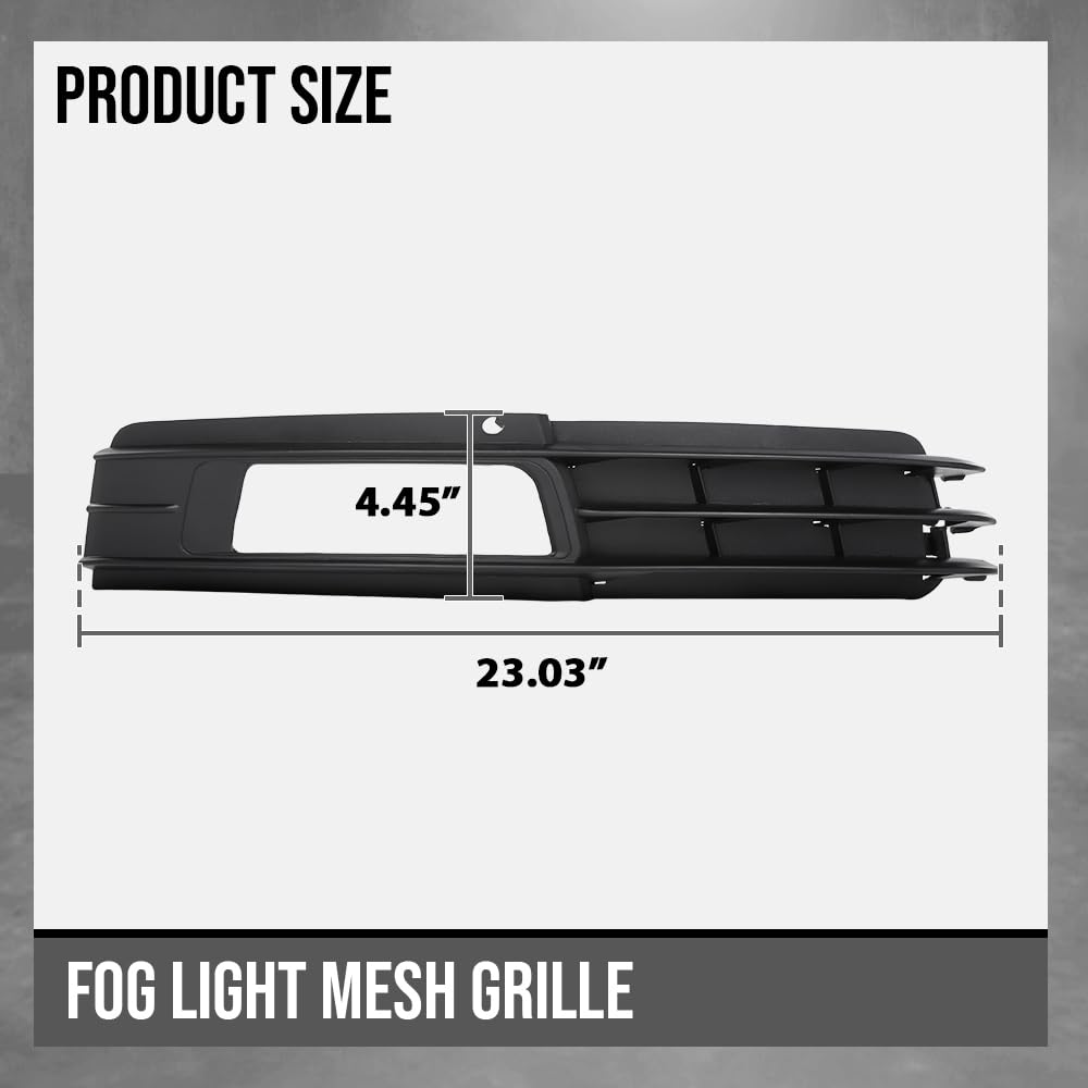 G-PLUS Fog Light Mesh Grille Pair Left and Right Compatible with Audi A6 C6 Avant 2008 2009 2010 2011 4F0807681P, 4F0807682P Black