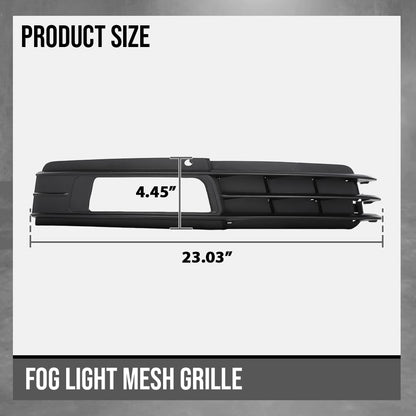 G-PLUS Fog Light Mesh Grille Pair Left and Right Compatible with Audi A6 C6 Avant 2008 2009 2010 2011 4F0807681P, 4F0807682P Black