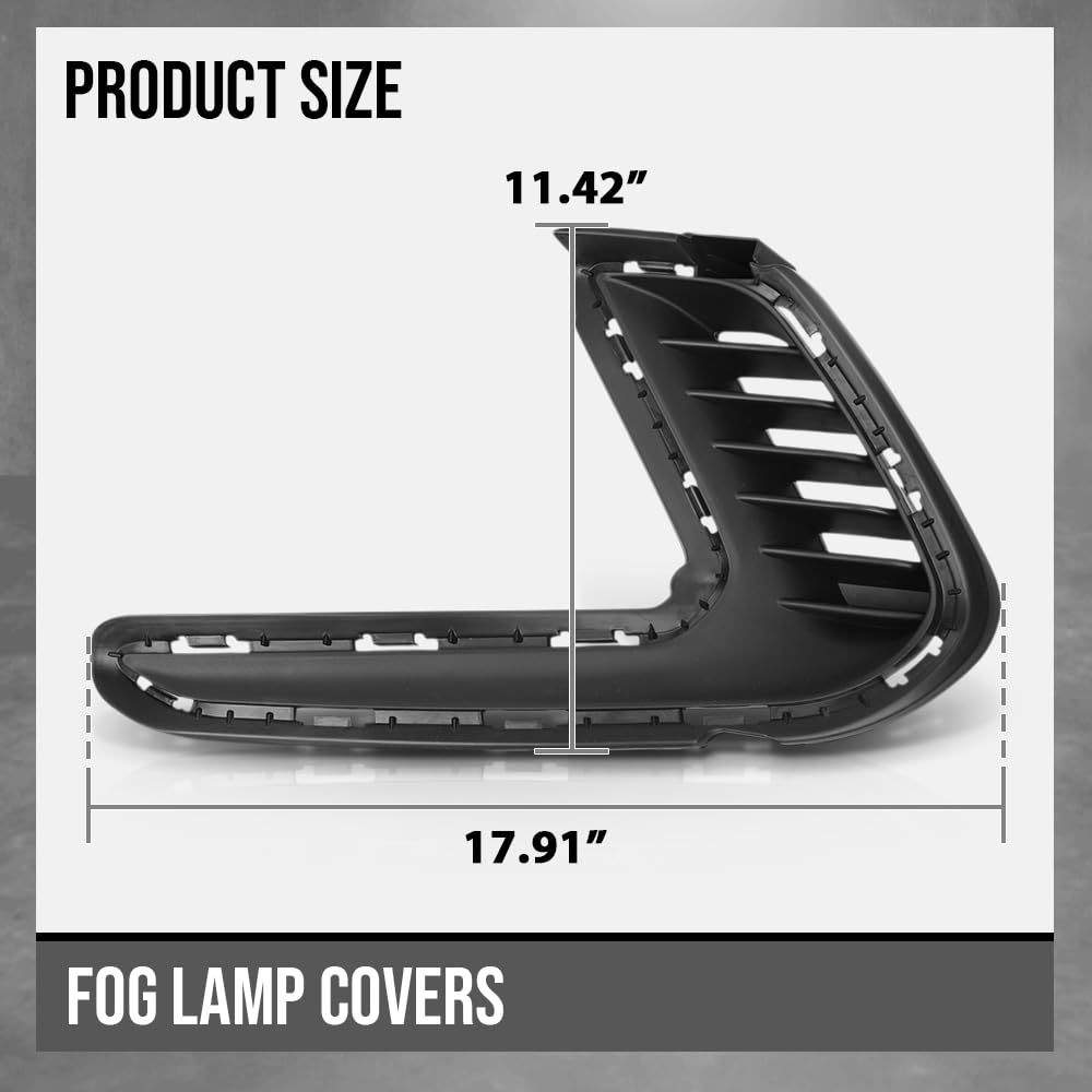 G-PLUS Pair Front Bumper Fog Lamp Cap Cover Compatible with Hyundai Elantra Sedan 2017-2018 86563F2000, 86564F2000 Black