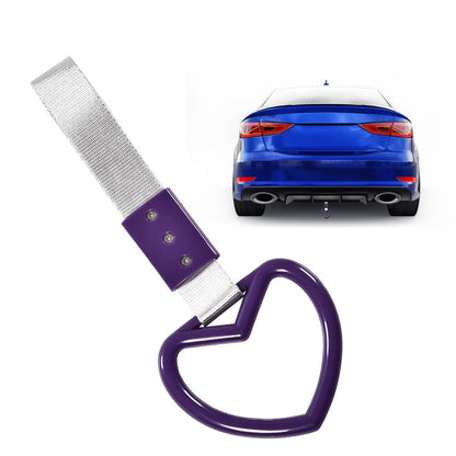 G-PLUS JDM Tsurikawa Ring Heart Subway Train Bus Car Handle Hand Straps Drift Charm,Rear Bumper Warning Ring (Purple)