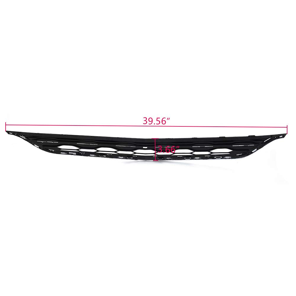 G-PLUS Chrome Front Bumper Upper Grille Assembly Compatible With 2016-2018 Chevy Malibu ABS Honeycomb Mesh Grille Replacement