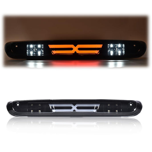 G-PLUS LED Third Brake Light Compatible With 07-14 Chevy Silverado/GMC Sierra,3RD LED Bar Brake/Cargo Light,Type X (Smoky lens Black Housing Amber Reflector)