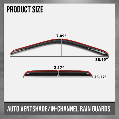 G-PLUS in-Channel Auto Vent Window Visor 4pcs Compatible with Ford F250 F350 F450 F550 Super Duty Supercrew 1999-2016, Not Fit Supercab Or Extended Cab in-Channel Rain Guards Smoke