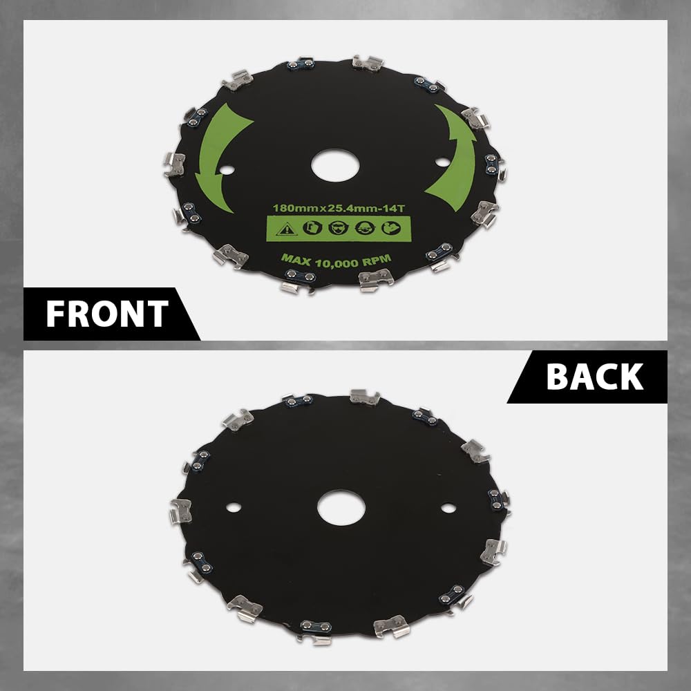 G-PLUS 2pcs 7" Chainsaw 14-Tooth Brush Blades Fit Bush Cutter Weed Eater Trimmer Head Black