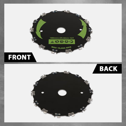 G-PLUS 2pcs 7" Chainsaw 14-Tooth Brush Blades Fit Bush Cutter Weed Eater Trimmer Head Black