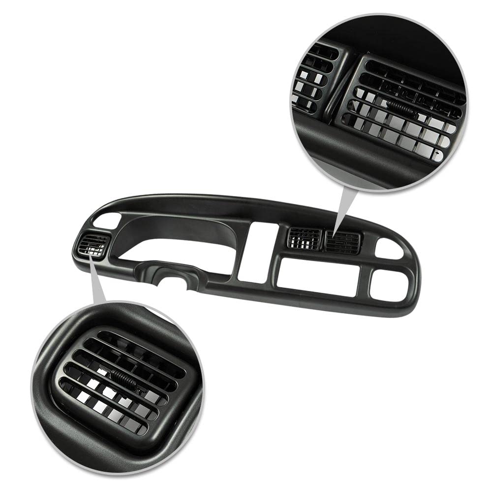G-PLUS Dash Board Bezel Cover Instrument w/Vents Compatible with Dodge Ram 1500 1998 1999 2000 2001/ Dodge Ram 2500/3500 1998 1999 2000 2001 2002 (Black) 5GK51DX9AA, 5EU11DX9AB
