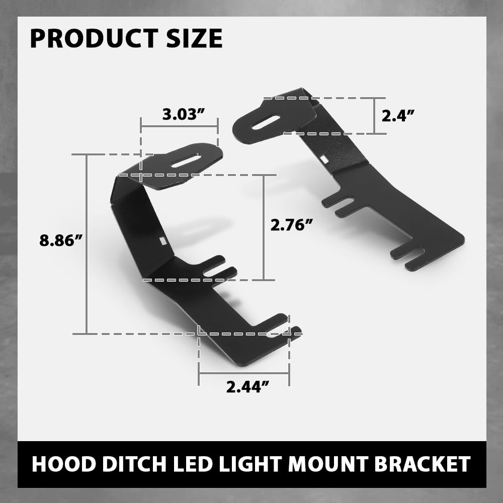 G-PLUS Hood Ditch LED Light Mount Bracket Compatible with Chevy Silverado GMC Sierra 1500 2014-2019,Fit Chevy Tahoe Suburban 1500 2500 2014-2019,Fit GMC Yukon 2014-2019