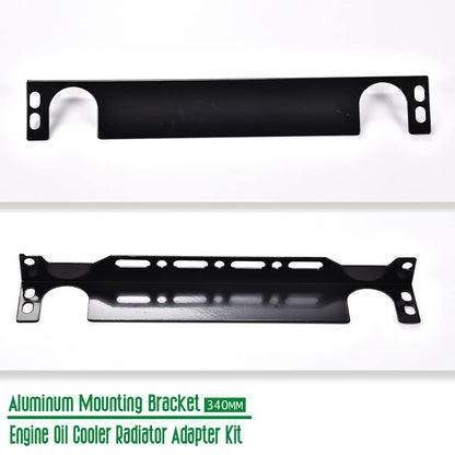 G-PLUS Universal Oil Cooler Radiator Adapter Kit Compatible With Universal 340MM Aluminum Engine Mounting Bracket Replacement (Long)