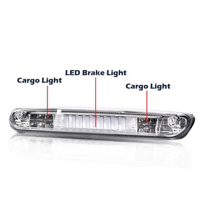 G-PLUS LED Third Brake Light Compatible With 07-14 Chevy Silverado/GMC Sierra,3RD LED Bar Brake/Cargo Light,Type I (Clear lens Chrome Housing Amber Reflector)