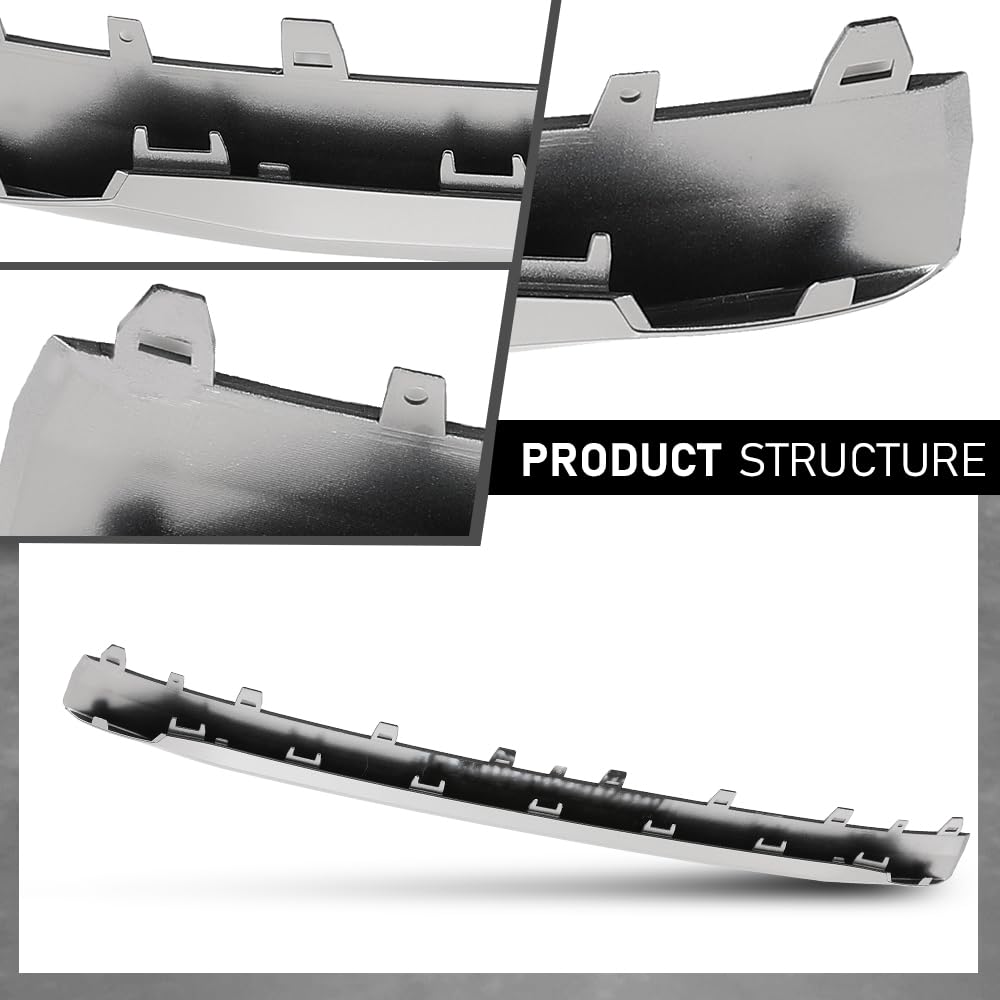 G-PLUS Front Bumper Cover Lower Spoiler Molding Trim, Compatible with Audi A8 & S8 2015-2018 W/S-Line Package, Silvery, AU40807110, 4H0807110C