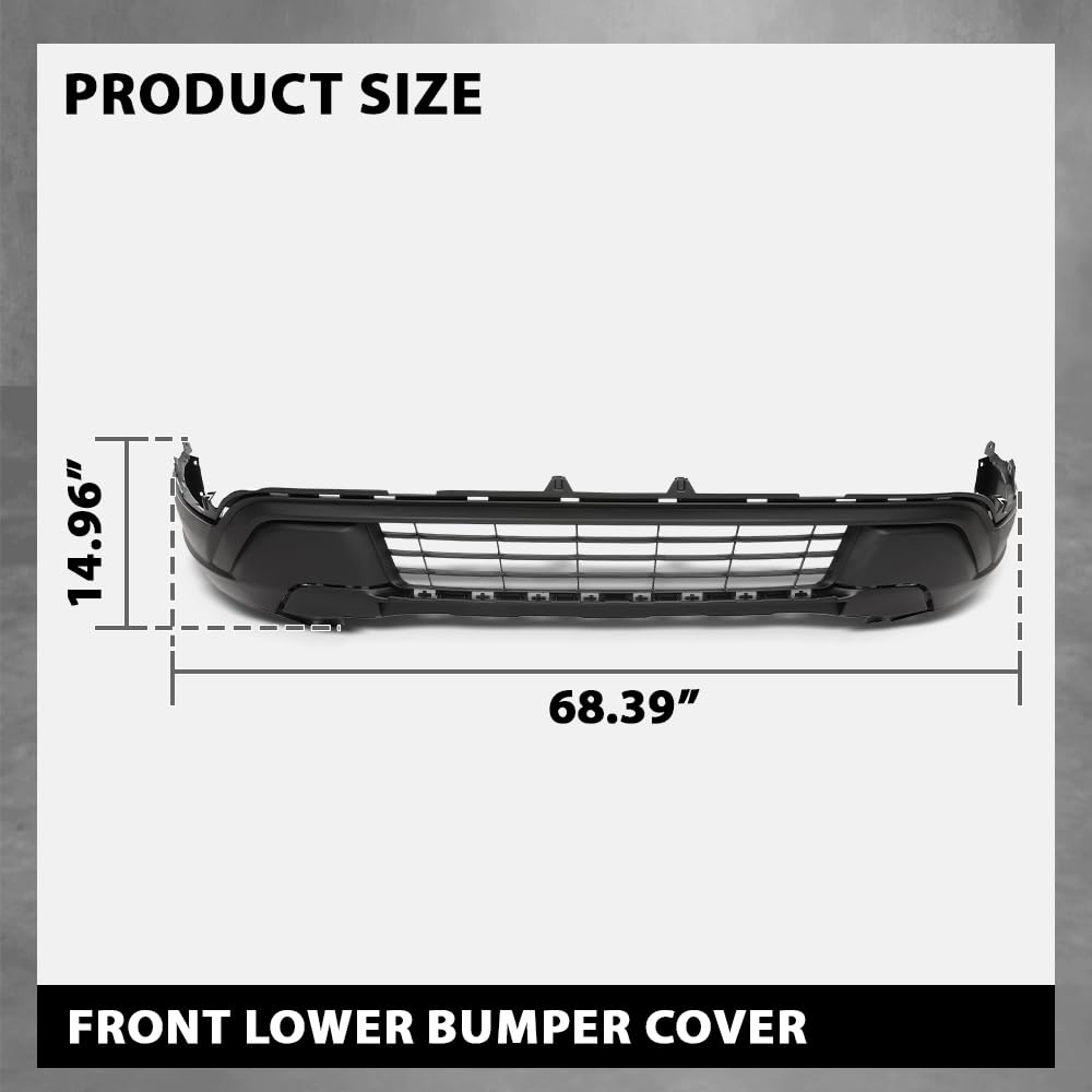 G-PLUS Front Lower Bumper Cover Fascia Compatible with Ford Explorer 2018 2019 (Submodel: Base, XLT), JB5Z17D957AB, FO1015127, Primed Black
