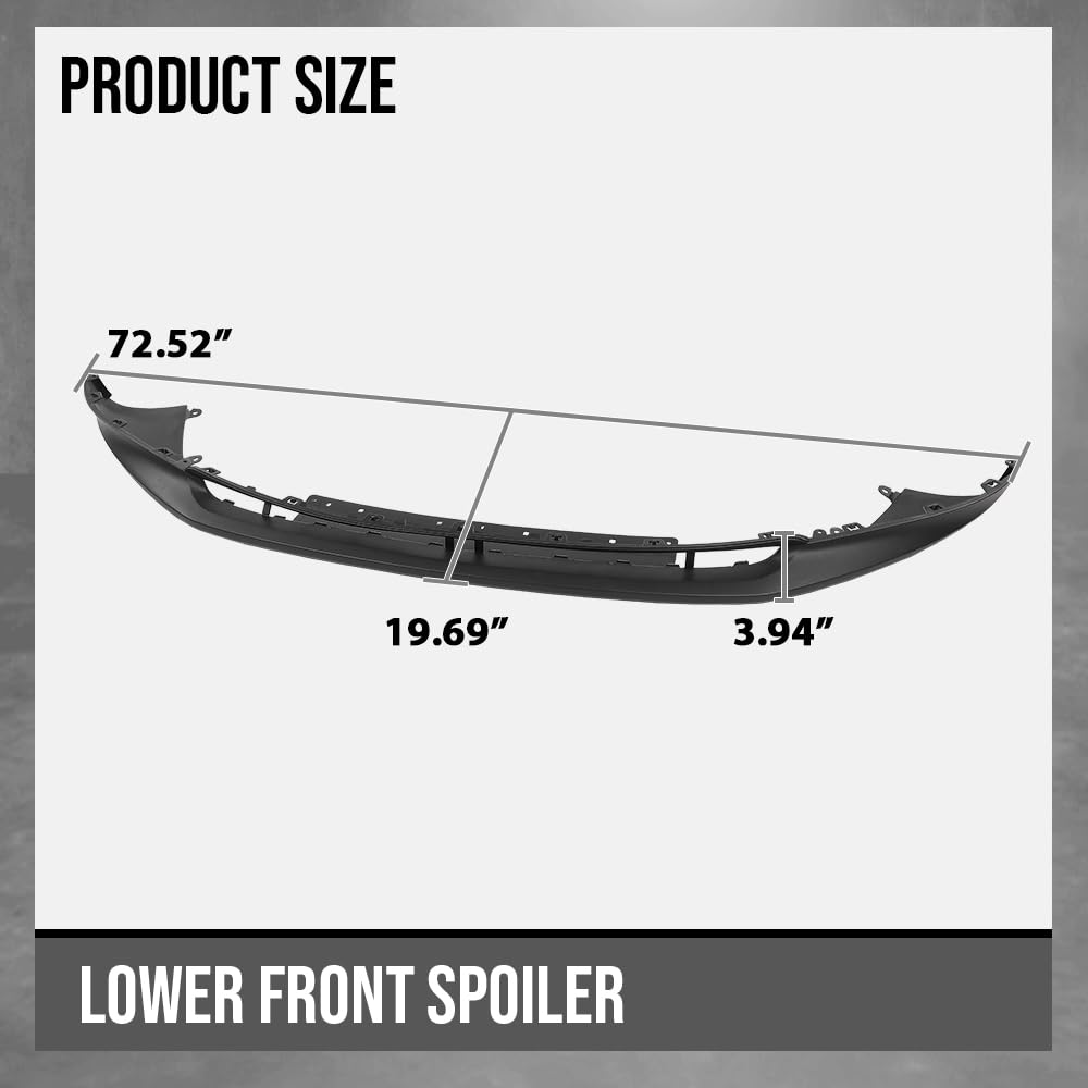G-PLUS Air Dam Deflector Lower Valance Apron Front Compatible with Porsche Macan (submodel: Base, S) 2019 2020 2021 95B807061M1E0, PO1093109 Black