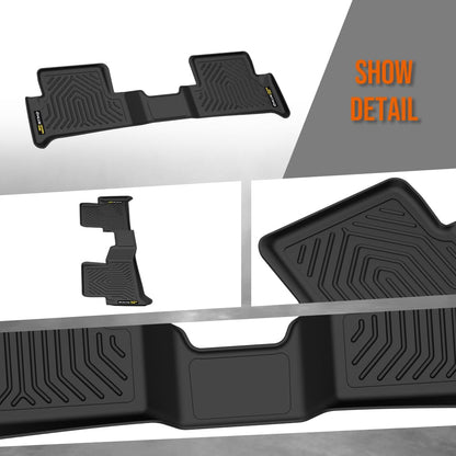 G-PLUS TPE Floor Mats Fit Chevy Colorado & GMC Canyon Extended Cab 2015-2022 2nd Row Truck Accessories Cargo Liners All Weather Protection 1PC Black Alfombras para Carro
