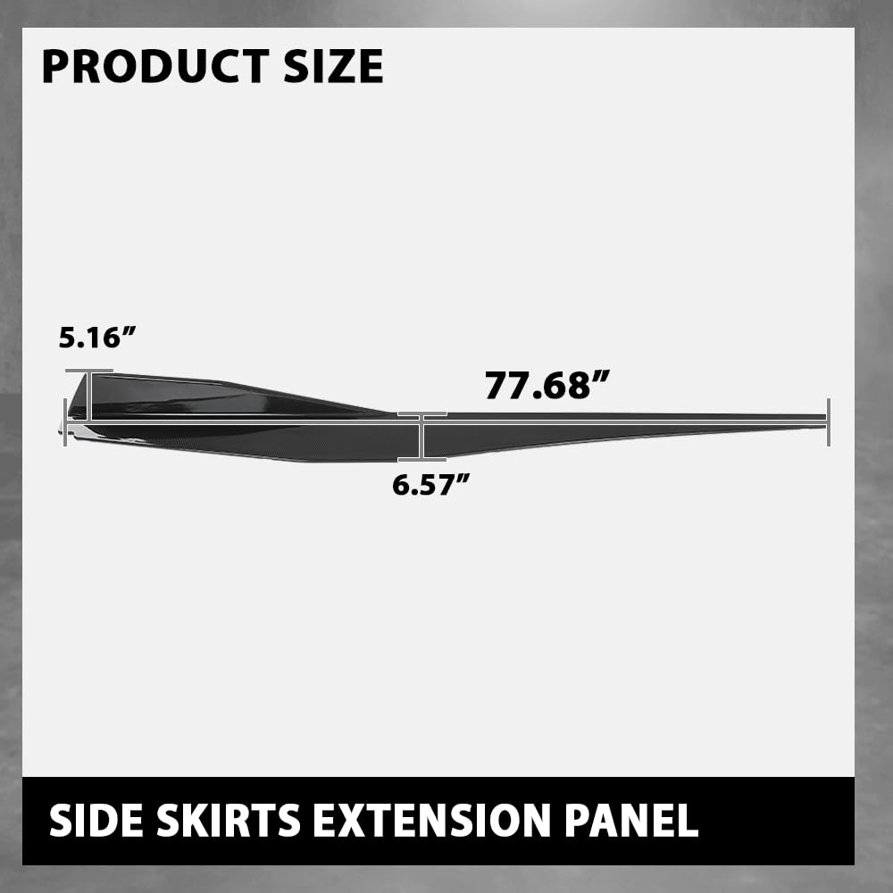 G-PLUS Side Skirts Extension Lip Splitter Compatible with Chevy Corvette C8 Stingray Z51 2-Door 2020-2023 Carbon Fiber Black