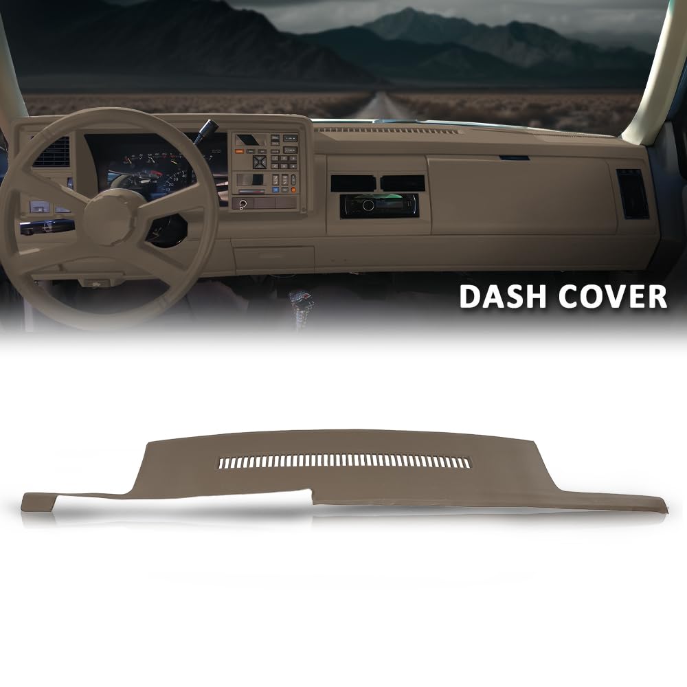 G-PLUS TPE Dash Cover Dashboard Panel Beige Compatible with Chevy Blazer GMC Yukon 1992-1994, Fit Chevy & GMC C1500 C2500 C3500 K1500 K2500 K3500 1988-1994