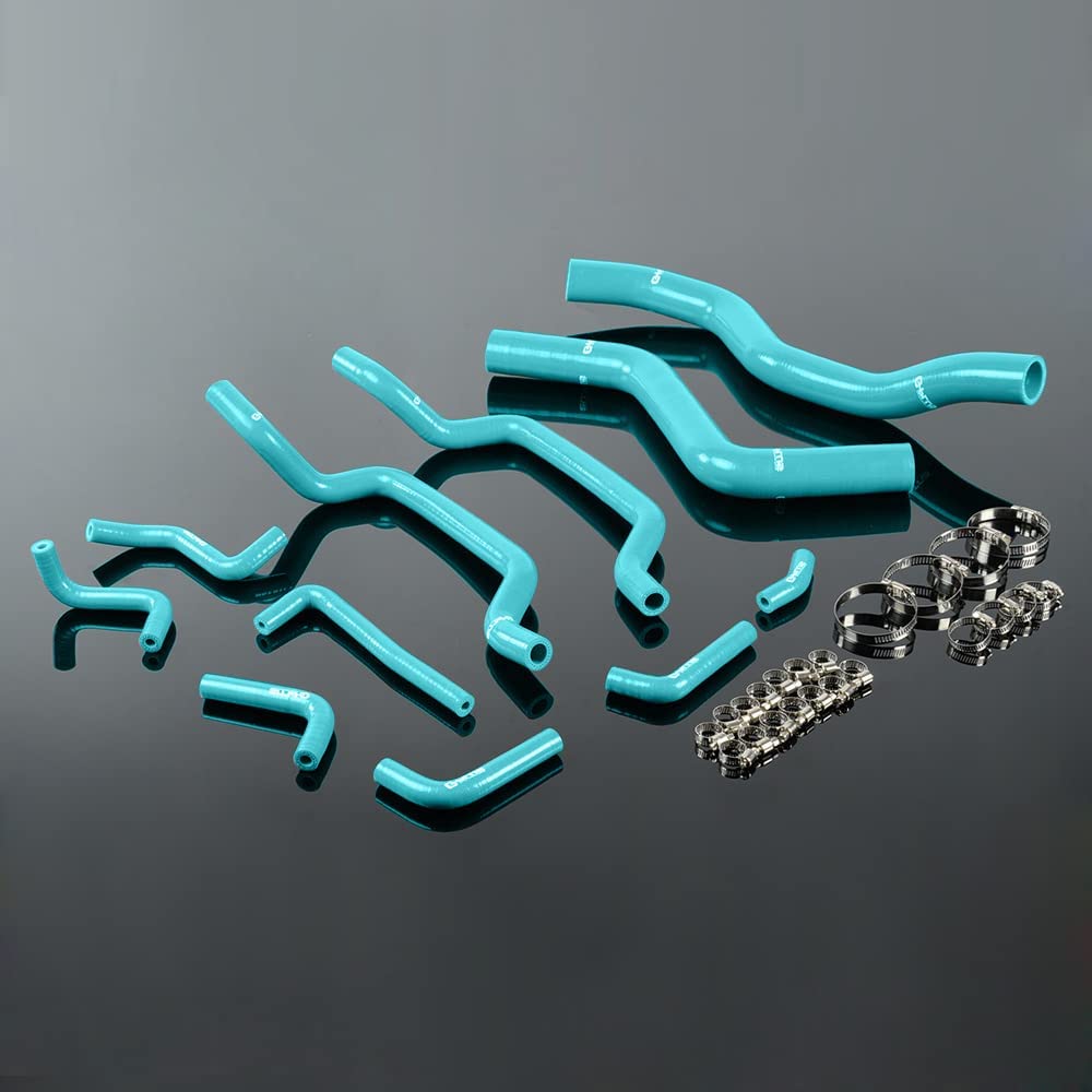 G-PLUS Silicone Radiator Hose Pipe Kit Clamps Compatible With 1995-1999 Mitsubishi Eclipse Turbo Coolant, Fluorescent