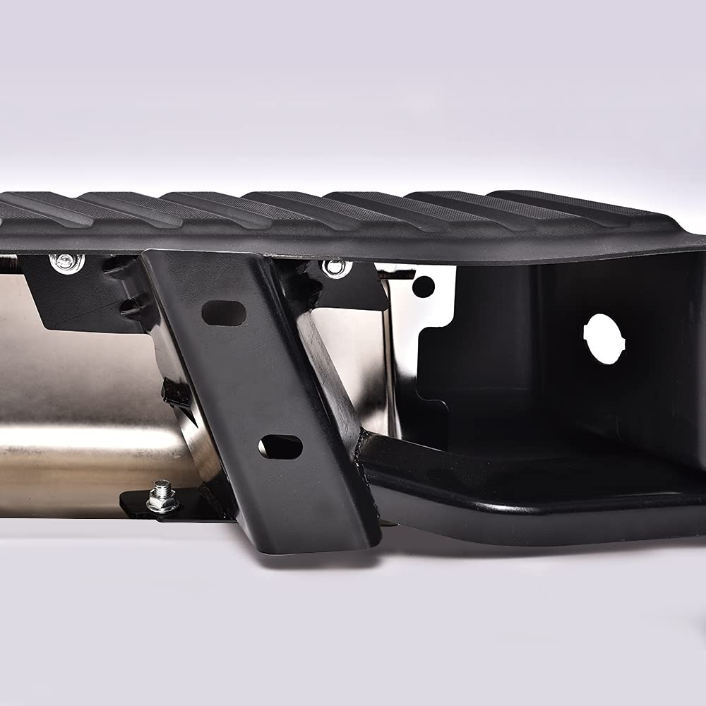 G-PLUS Rear Step Steel Bumper Assembly Compatible With Ford F150 Truck 2009-2014 (W/o Sensor Hole, Silver) Step Bumper 9L3Z17906A 9L3Z17B807A