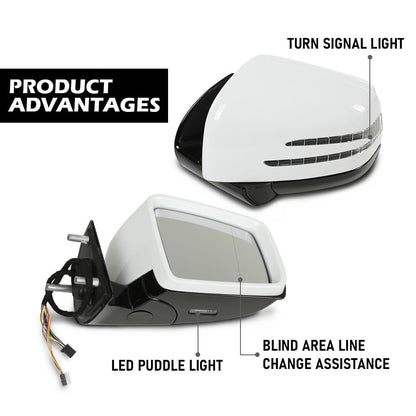 G-PLUS Rear View Side Mirror w/o Blind Spot Driver and Passenger Side Compatible with Benz M GL Class ML63 ML350 ML300 ML500 W164 X164 GL350 GL450 GL550 2005-2011 1648105193 1648104693 White