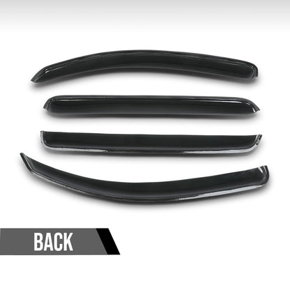 G-PLUS in-Channel Window Ventvisor Sun Rain Guards Side Wind Deflector Compatible with Toyota Tundra Crewmax Cab 2007-2021 Not Fit Double Cab Smoky